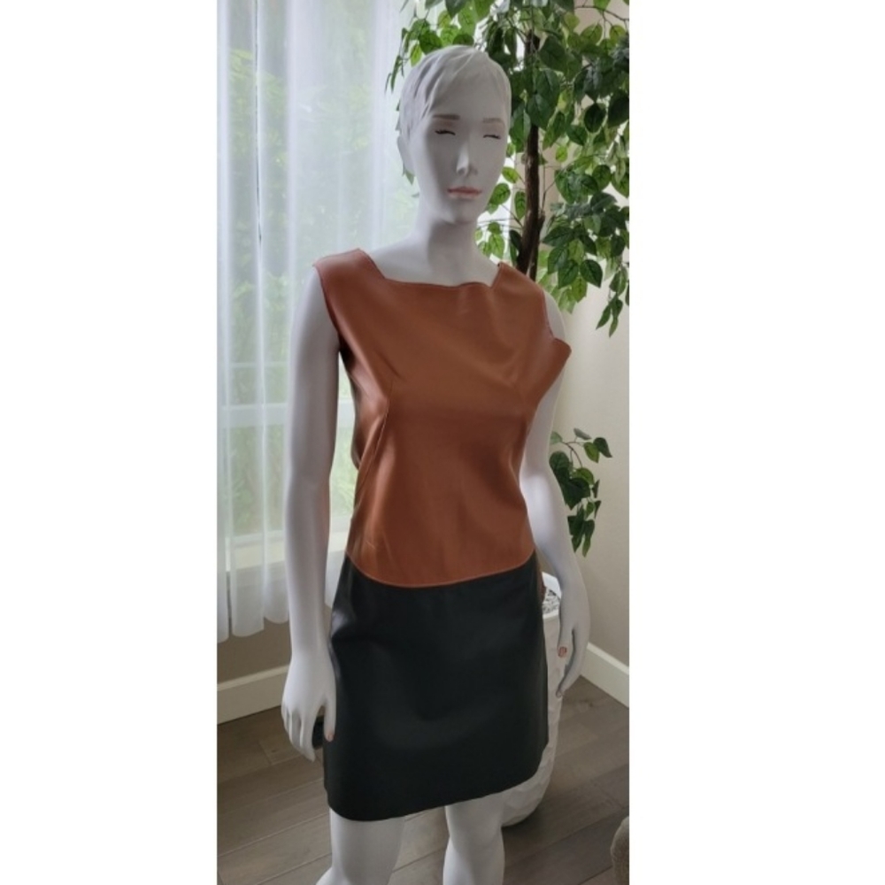 Hache Tan and Black Leater Dress 🤎